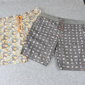 Grundens Mens Board Shorts Bundle Size 42 Grey Boat Print Tan Blue Camo Fishing